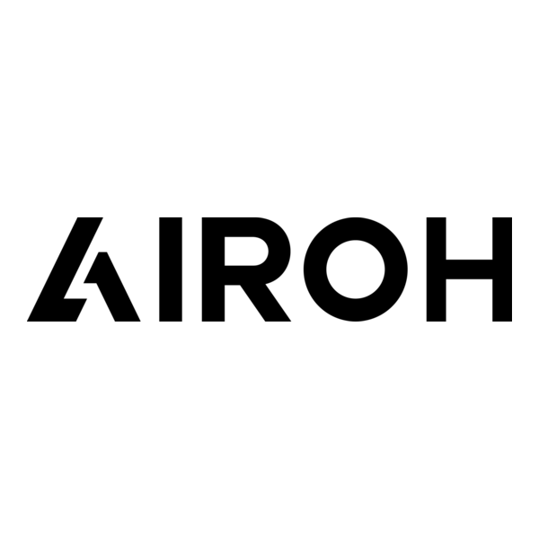 Airoh logo featuring the brand name in a bold, italicised font with a distinctive graphic element resembling a stylized wing or flame above the text.