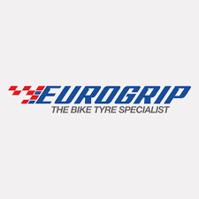 Eurogrip logo in a sturdy, functional font, representing reliable and durable motorcycle and scooter tyres.