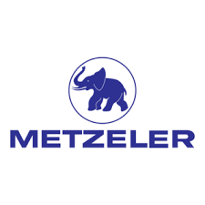 Metzeler logo featuring the iconic blue elephant symbol, representing specialist motorcycle tyres for all riding styles.