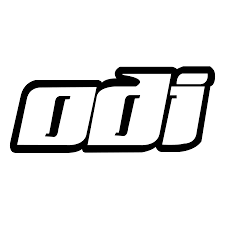 ODI logo in a bold, action-sports style font, representing the industry standard in lock-on motorcycle grips.