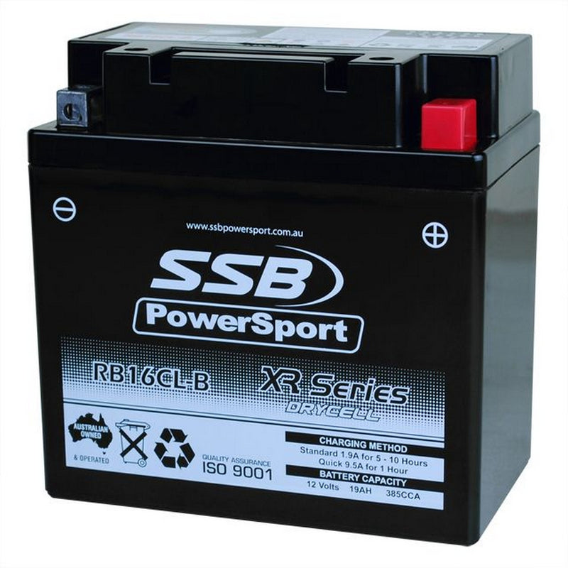 Load image into Gallery viewer, MOTORCYCLE AND POWERSPORTS BATTERY (YB16CL-B) AGM 12V 19AH 385CCA BY SSB HIGH PERFORMANCE
