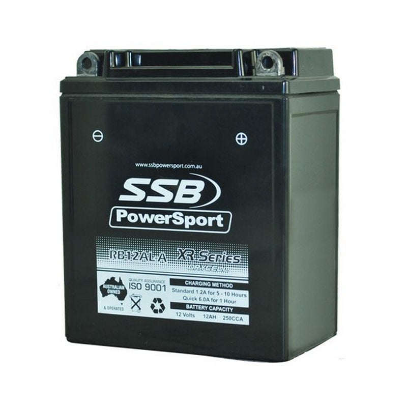 Load image into Gallery viewer, MOTORCYCLE AND POWERSPORTS BATTERY (YB12AL-A) AGM 12V 12AH 250CCA BY SSB HIGH PERFORMANCE
