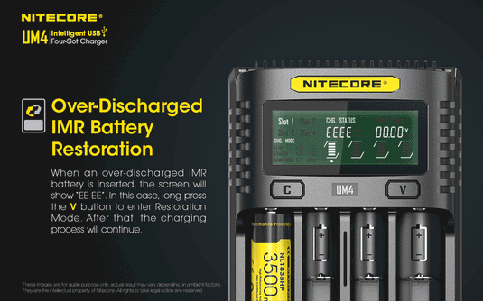NITECORE INTELLIGENT BATTERY CHARGER USB FOUR SLOT CHARGER