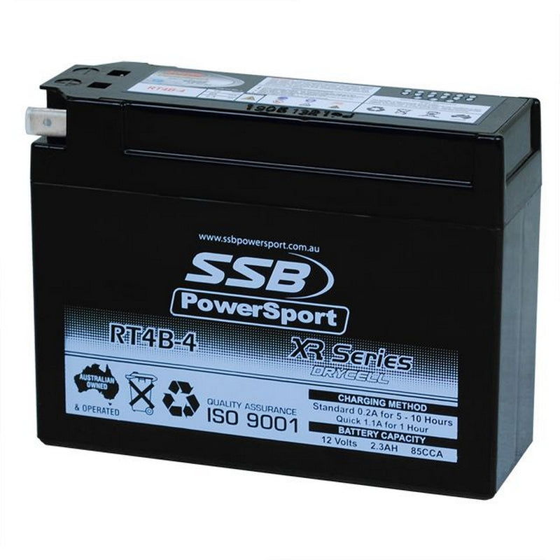 Load image into Gallery viewer, MOTORCYCLE AND POWERSPORTS BATTERY (YT4B-BS) AGM 12V 0.2AH 85CCA SSB HIGH PERFORMANCE
