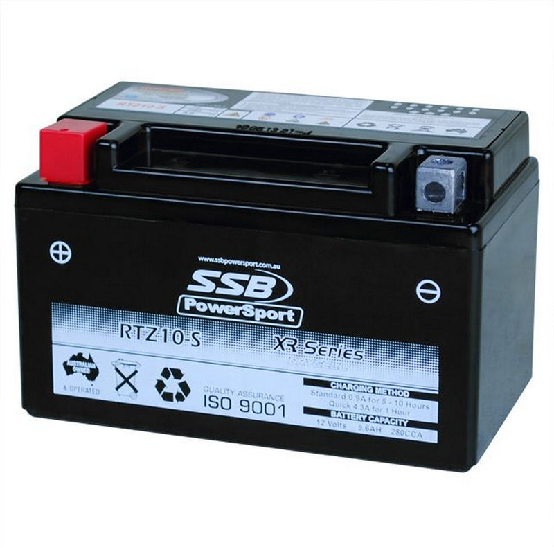 Load image into Gallery viewer, MOTORCYCLE AND POWERSPORTS BATTERY (YTZ10-S) AGM 12V 8.6AH 210CCA BY SSB HIGH PERFORMANCE
