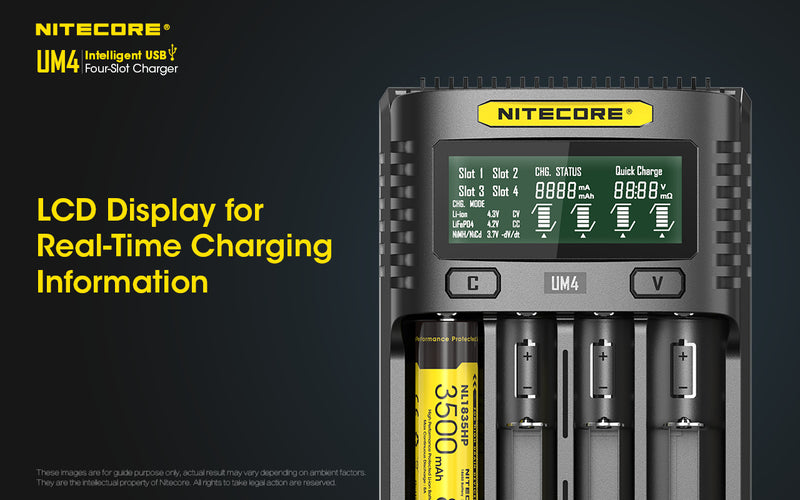 Load image into Gallery viewer, NITECORE INTELLIGENT BATTERY CHARGER USB FOUR SLOT CHARGER
