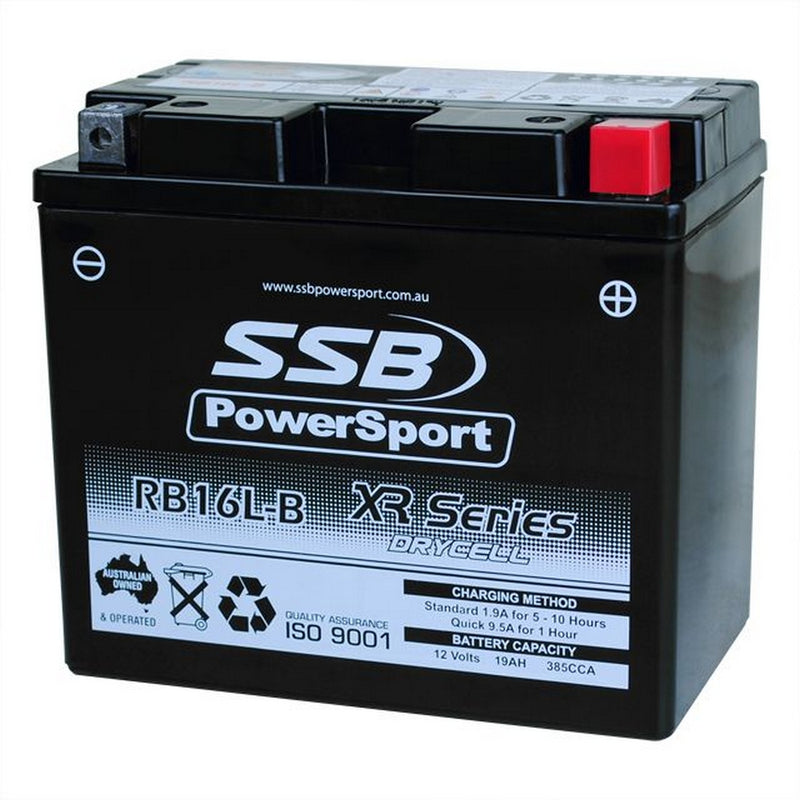 Load image into Gallery viewer, MOTORCYCLE AND POWERSPORTS BATTERY (YB16L-B) AGM 12V 19AH 385CCA BY SSB HIGH PERFORMANCE
