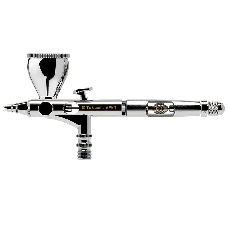 Load image into Gallery viewer, IWATA GRAVITY AIRBRUSH CUSTOM MICRON TAKUMI SIDE FEED DUAL ACTION 0.18MM
