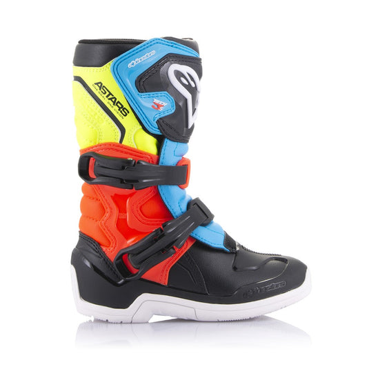 Alpinestars Tech-3S Kids MX Boots Black/Yellow Fluoro/Red Fluoro