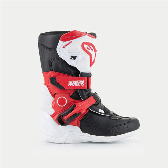 Alpinestars Tech-3S Kids MX Boots White/Black/Bright Red