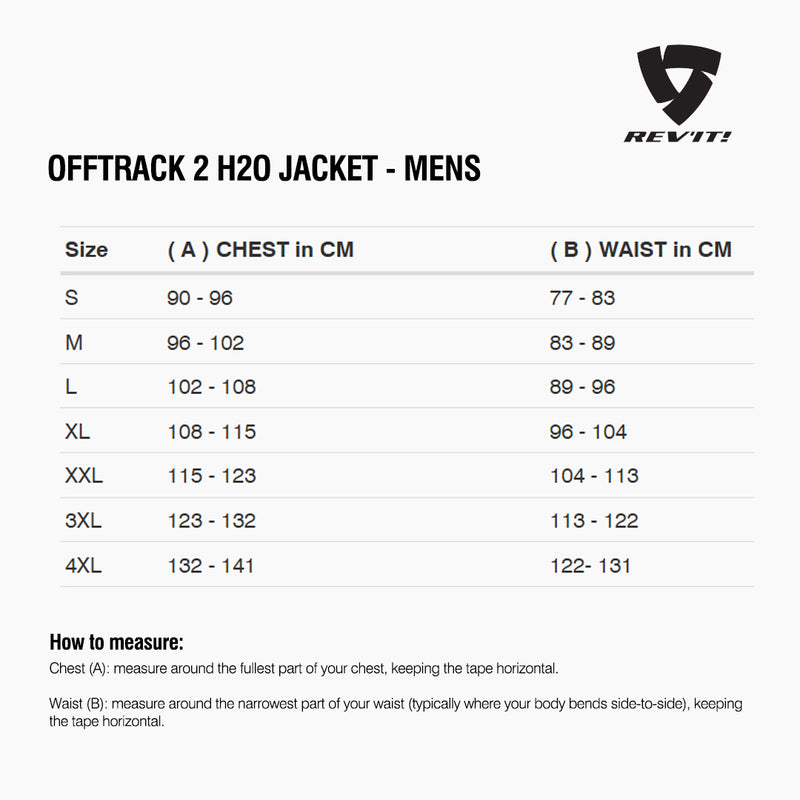 Load image into Gallery viewer, Size chart for REVIT Offtrack 2 H2O Jacket - Mens

