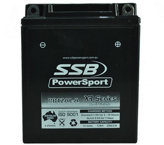 Load image into Gallery viewer, MOTORCYCLE AND POWERSPORTS BATTERY (YB12AL-A) AGM 12V 12AH 250CCA BY SSB HIGH PERFORMANCE
