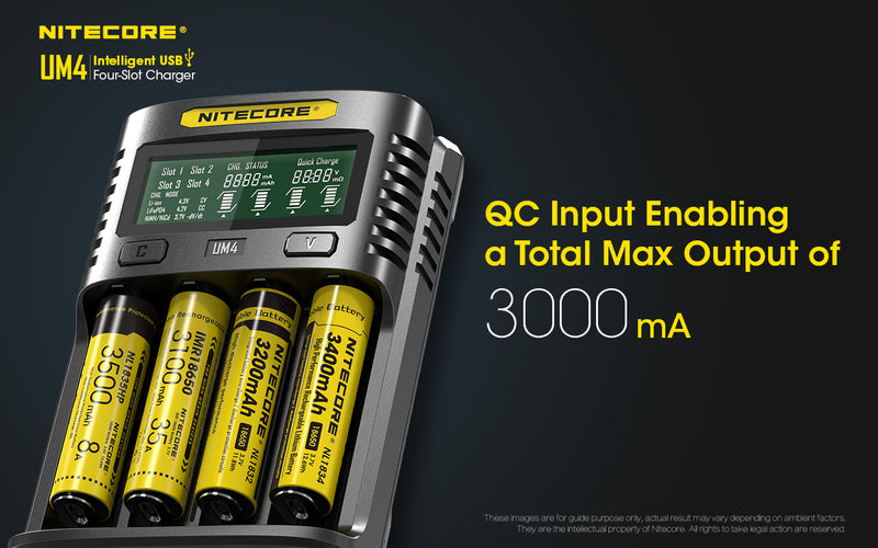 Load image into Gallery viewer, NITECORE INTELLIGENT BATTERY CHARGER USB FOUR SLOT CHARGER
