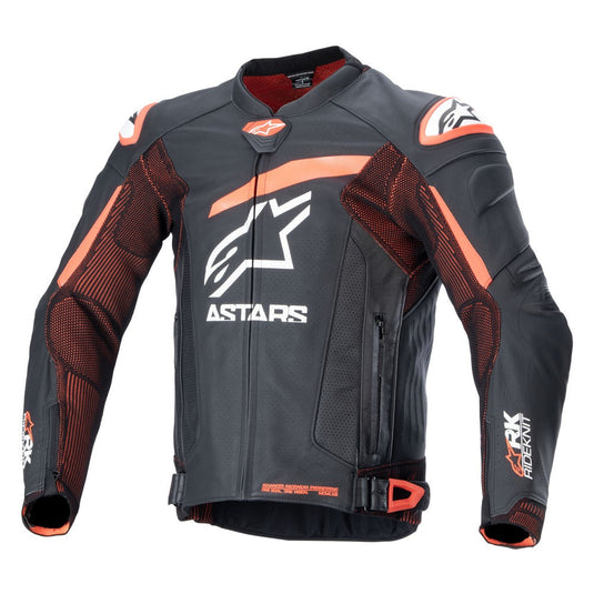 Alpinestars GP Plus R v4 Rideknit Leather Jacket Black/Red Fluoro/White