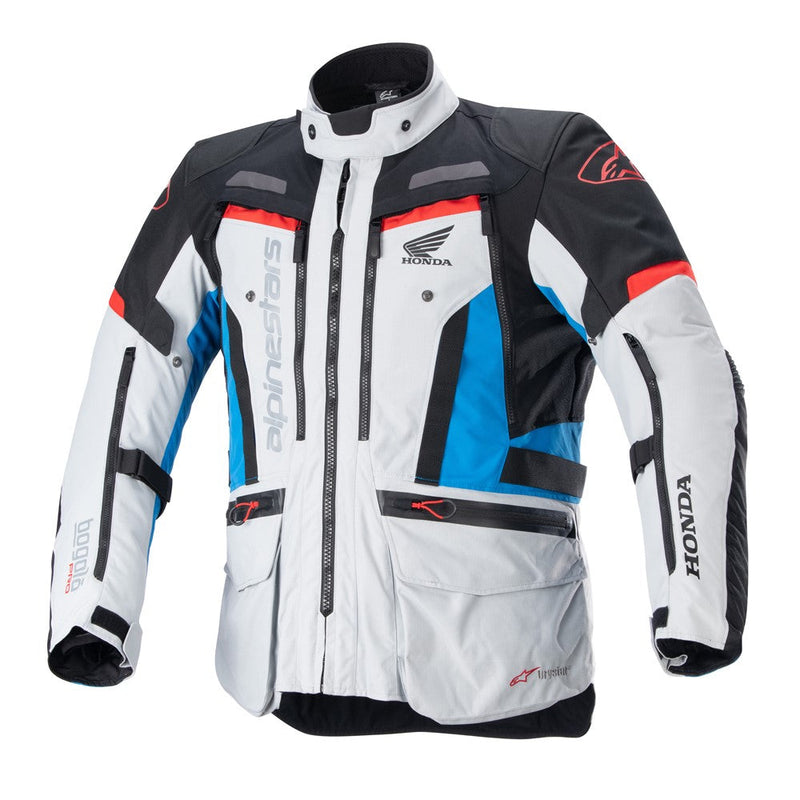 Load image into Gallery viewer, Alpinestars Honda Bogota Pro Drystar Jacket Ice Gray/Blue/Bright Red
