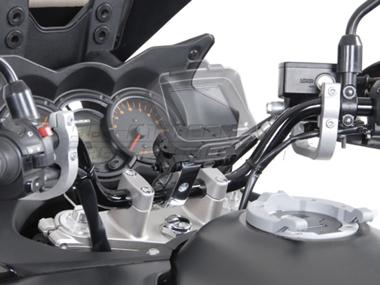 SW MOTECH GPS HANDLEBAR MOUNT 25.40 MM SILVER POLISHED