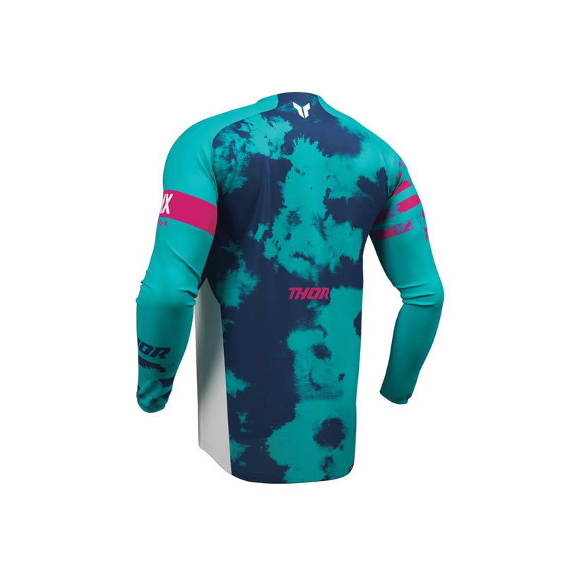 Load image into Gallery viewer, THOR MX YOUTH LAUNCHMODE BLEACH WHITE/AQUA
