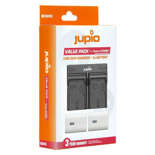 JUPIO BATTERY CHARGER KIT DUAL 2X LP-E6NH 2130MAH FOR CANON DIGITAL CAMERAS