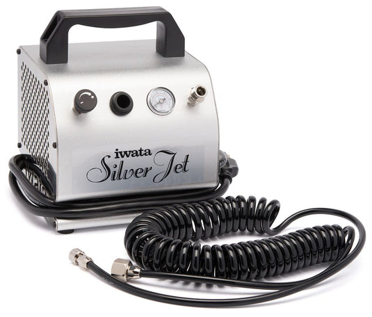 IWATA AIRBRUSH COMPRESSOR SILVER JET + FILTER