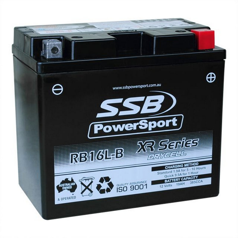 Load image into Gallery viewer, MOTORCYCLE AND POWERSPORTS BATTERY (YB16L-B) AGM 12V 19AH 385CCA BY SSB HIGH PERFORMANCE
