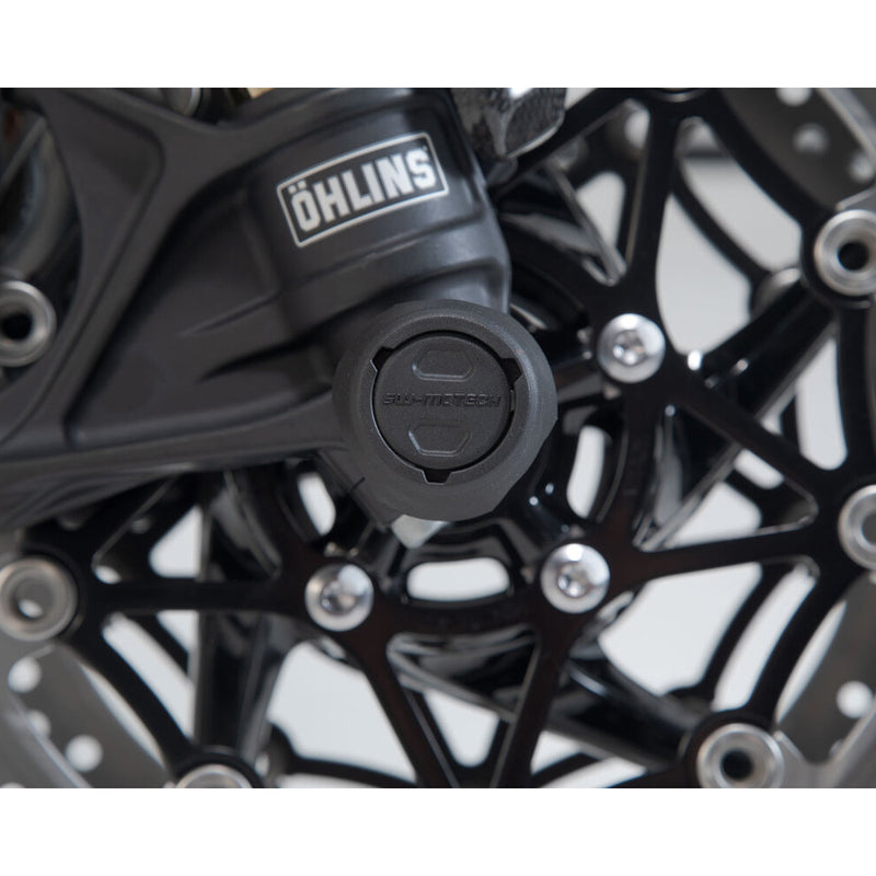 Load image into Gallery viewer, FRONT AXLE SLIDER KIT SW MOTECH TRIUMPH TIGER XC XCA XCX XR XRT XRX SPEED TRIPLE R RS S YAMAHA XT700
