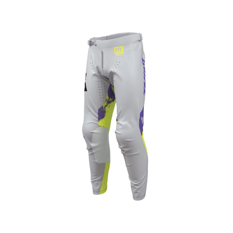 Load image into Gallery viewer, THOR MX PANT YOUTH LAUNCHMOD BLEACH GRAY/ACID
