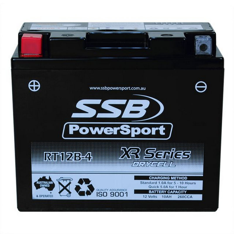 Load image into Gallery viewer, MOTORCYCLE AND POWERSPORTS BATTERY (YT12B-4) AGM 12V 1AH 260CCA BY SSB HIGH PERFORMANCE
