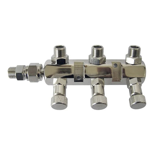 SPARMAX MANIFOLD WITH INDIVIDUAL SHUT OFF 3 OUTLET 1/8