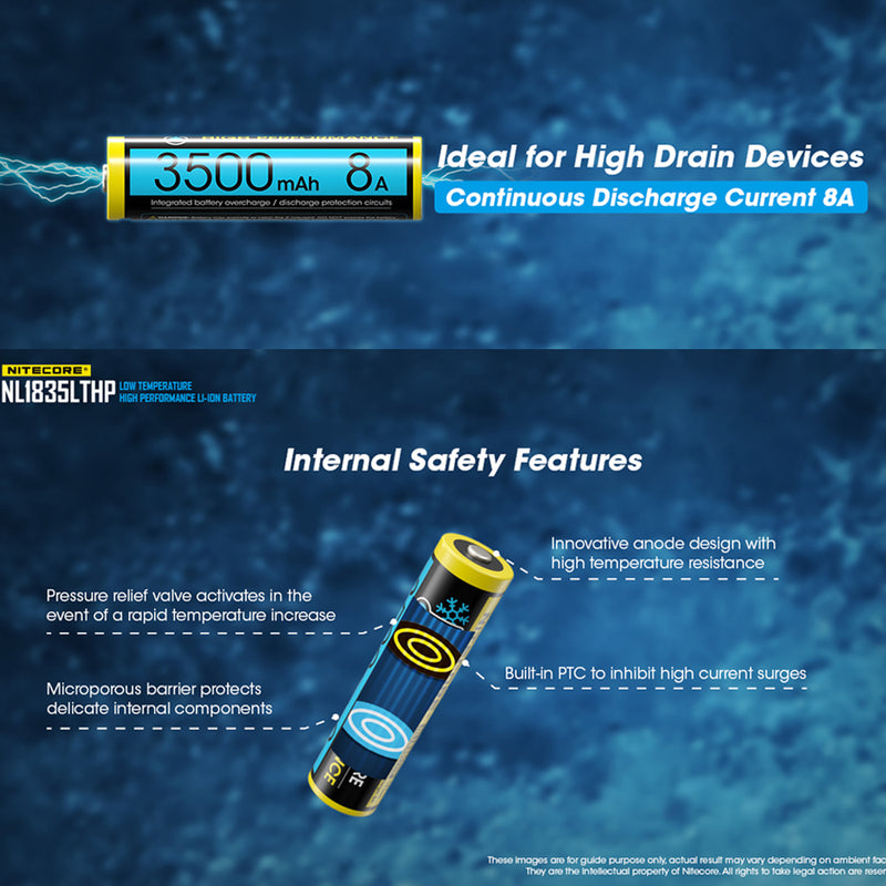 Load image into Gallery viewer, NITECORE 18650 RECHARGEABLE BATTERY LOW TEMP 3.6V 8A 3500MAH
