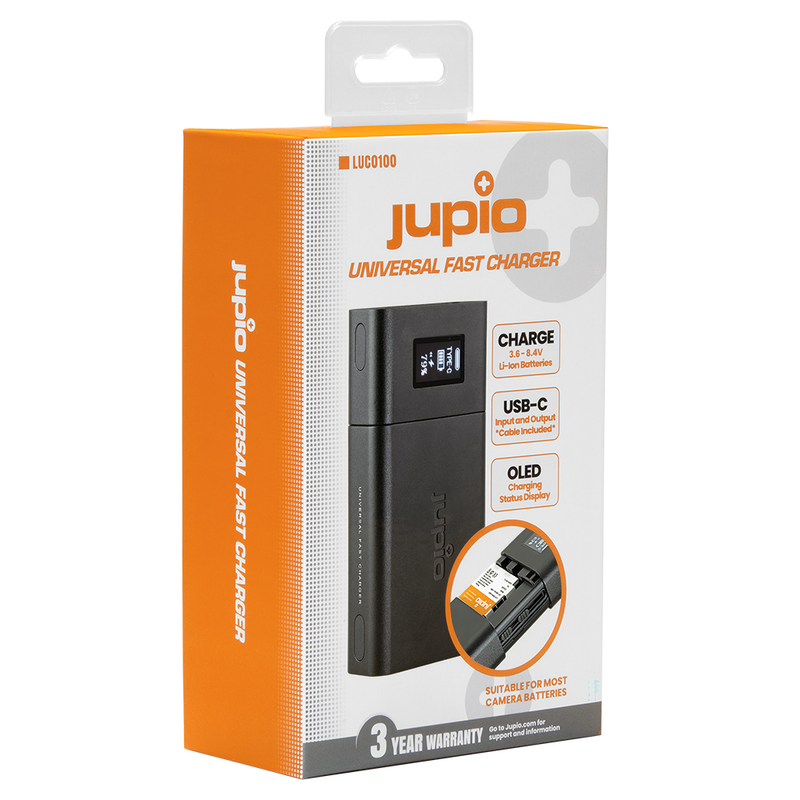 Load image into Gallery viewer, JUPIO UNIVERSAL USB-C FAST CHARGER WITH OLED DISPLAY &amp; USB-C INPUT/OUTPUT
