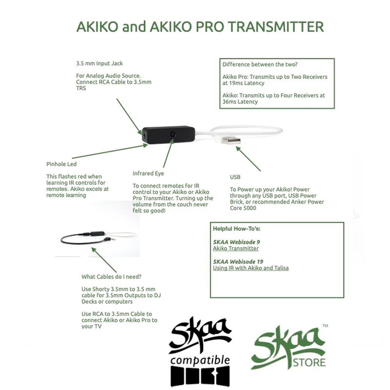 Load image into Gallery viewer, SKAA PRO ANALOG MINI TRANSMITTER AKIKO 3.5MM CONNECTOR - USB POWERED
