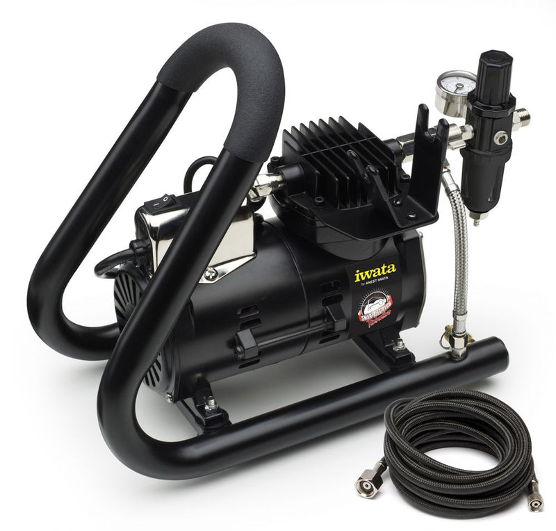 Load image into Gallery viewer, IWATA AIRBRUSH COMPRESSOR SMART JET PLUS HANDLE TANK
