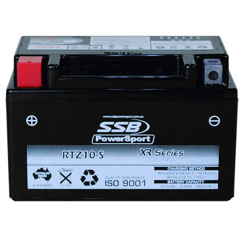 Load image into Gallery viewer, MOTORCYCLE AND POWERSPORTS BATTERY (YTZ10-S) AGM 12V 8.6AH 210CCA BY SSB HIGH PERFORMANCE
