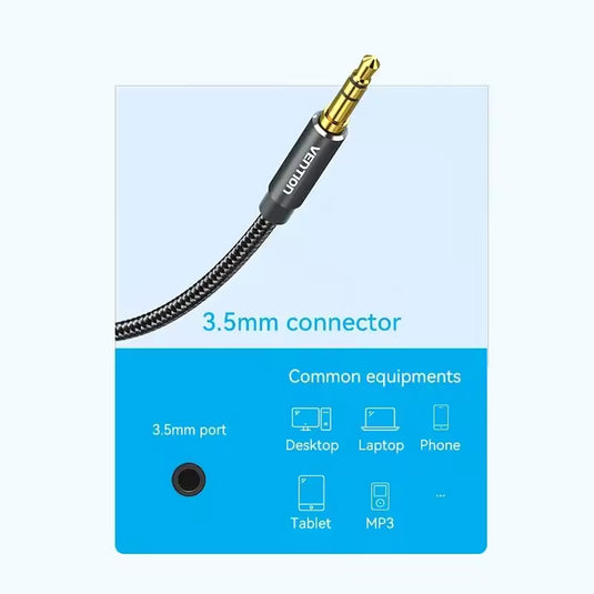 VENTION 2X RCA MALE TO 3.5MM TRS CABLE 50CM FOR SKAA AKIKO/RUSH