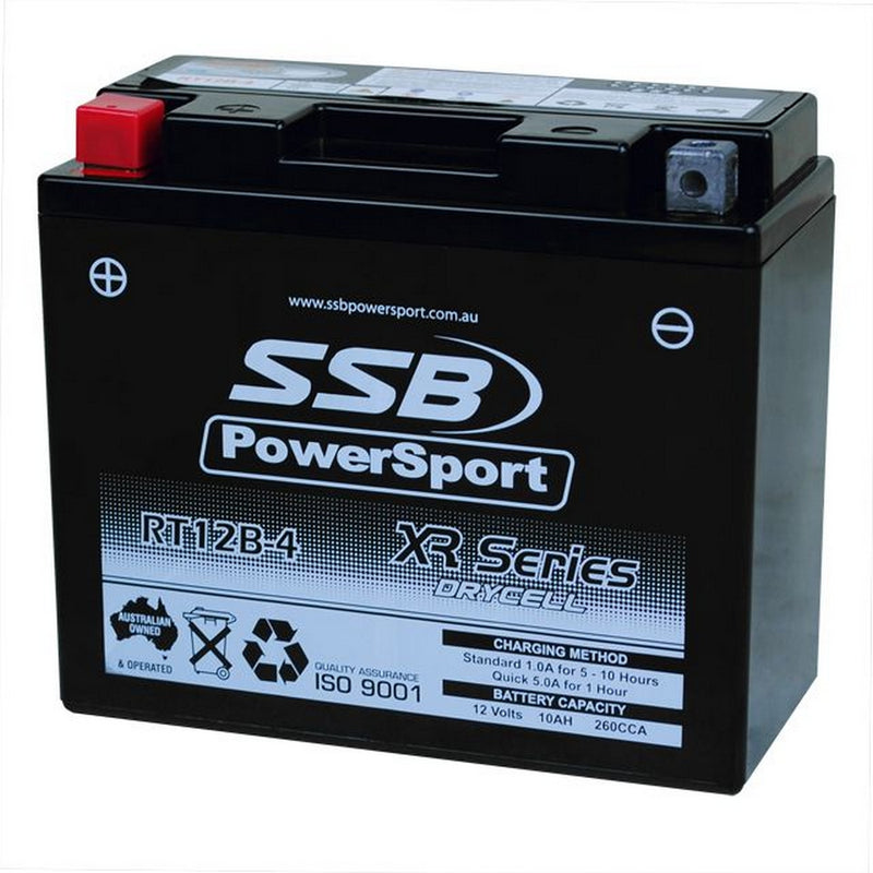 Load image into Gallery viewer, MOTORCYCLE AND POWERSPORTS BATTERY (YT12B-4) AGM 12V 1AH 260CCA BY SSB HIGH PERFORMANCE
