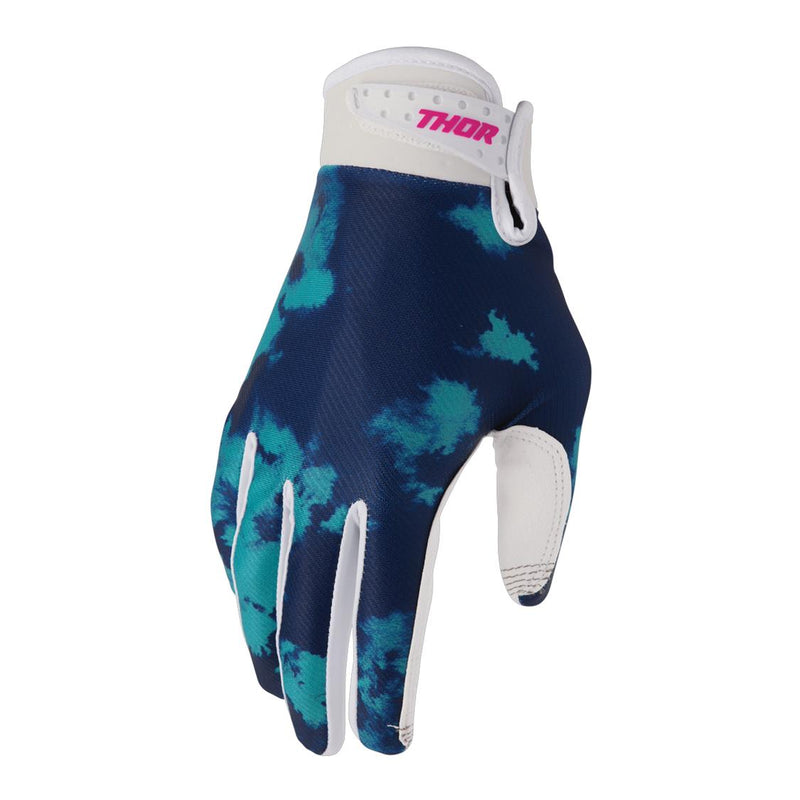 Load image into Gallery viewer, THOR GLOVE YOUTH LAUNCHMODE BLEACH WHITE/AQUA
