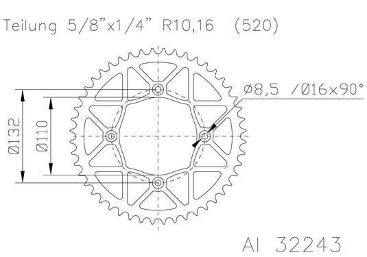 SPROCKET REAR MOTO MASTER ALUMINIUM 48T BLACK 250F 250R 350 E-SM SX XC FREERIDE