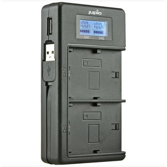 JUPIO USB DEDICATED DUO CHARGER WITH LCD FOR CANON LP-E8 BATTERIES