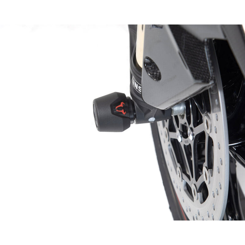 Load image into Gallery viewer, FRONT AXLE SLIDER KIT SW MOTECH TRIUMPH TIGER XC XCA XCX XR XRT XRX SPEED TRIPLE R RS S YAMAHA XT700
