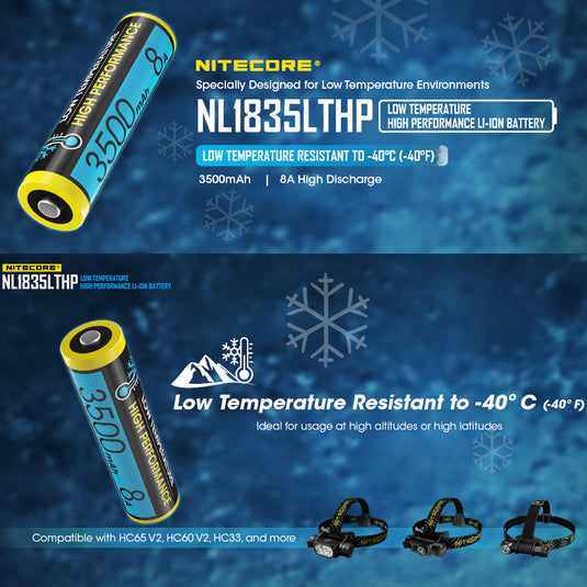 NITECORE 18650 RECHARGEABLE BATTERY LOW TEMP 3.6V 8A 3500MAH