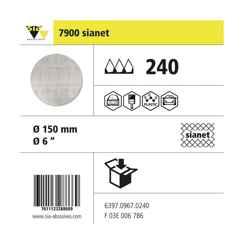 Load image into Gallery viewer, SIA NET 7900 SANDING DISC 150MM P240 50 PACK
