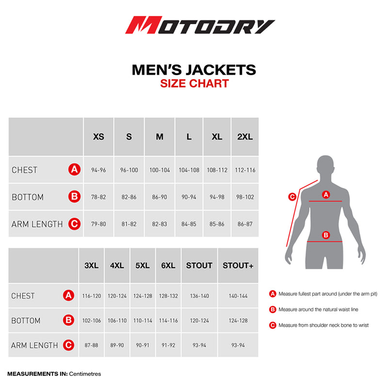 Load image into Gallery viewer, Motodry Mens Jackets_Size Chart
