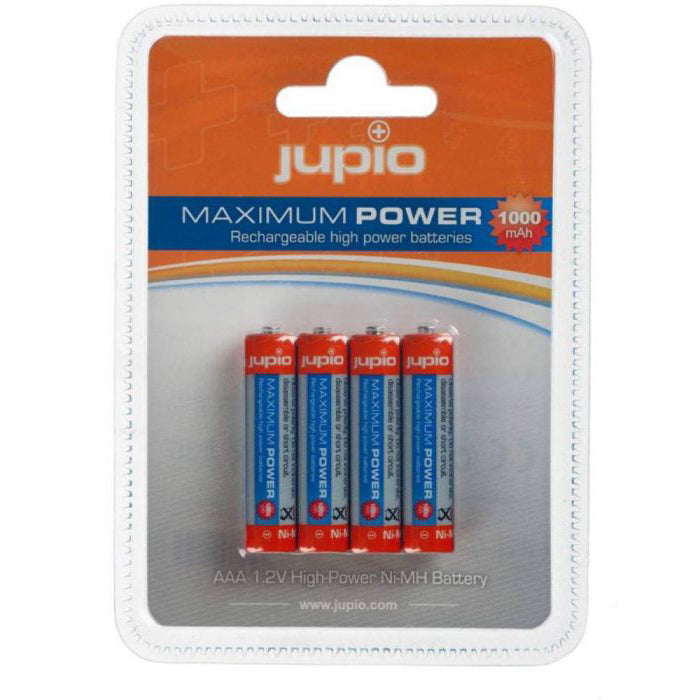Load image into Gallery viewer, JUPIO RECHARGEABLE BATTERY AAA 1000MAH 4PK
