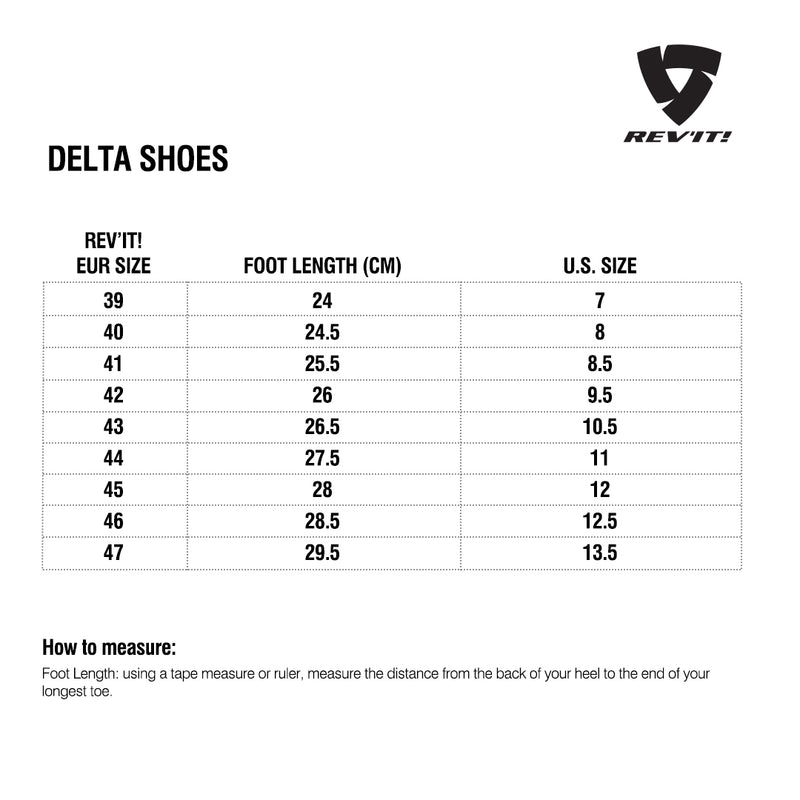 Load image into Gallery viewer, Size chart for REVIT Delta Shoes
