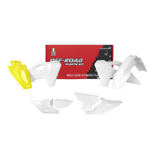 PLASTICS KIT RTECH 6 PIECE WHITE YELLOW HUSQVARNA FE250 FE350 FE450 TE150 TE250 TE300