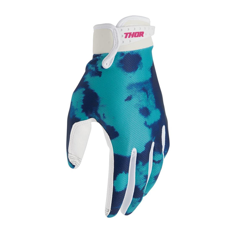Load image into Gallery viewer, THOR GLOVE YOUTH LAUNCHMODE BLEACH WHITE/AQUA
