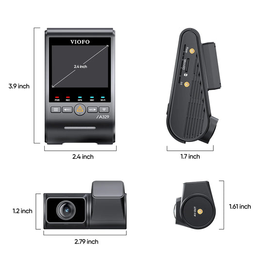 VIOFO DASHCAM A329 4K FRONT 2K REAR CHANNEL WIFI 6 GPS