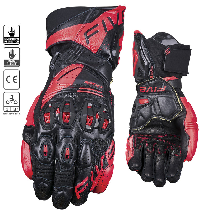 Load image into Gallery viewer, FIVE RFX1 EVO Black/Red Race Gloves
