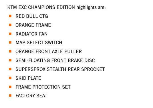 2026 KTM EXC 300 Champion Edition