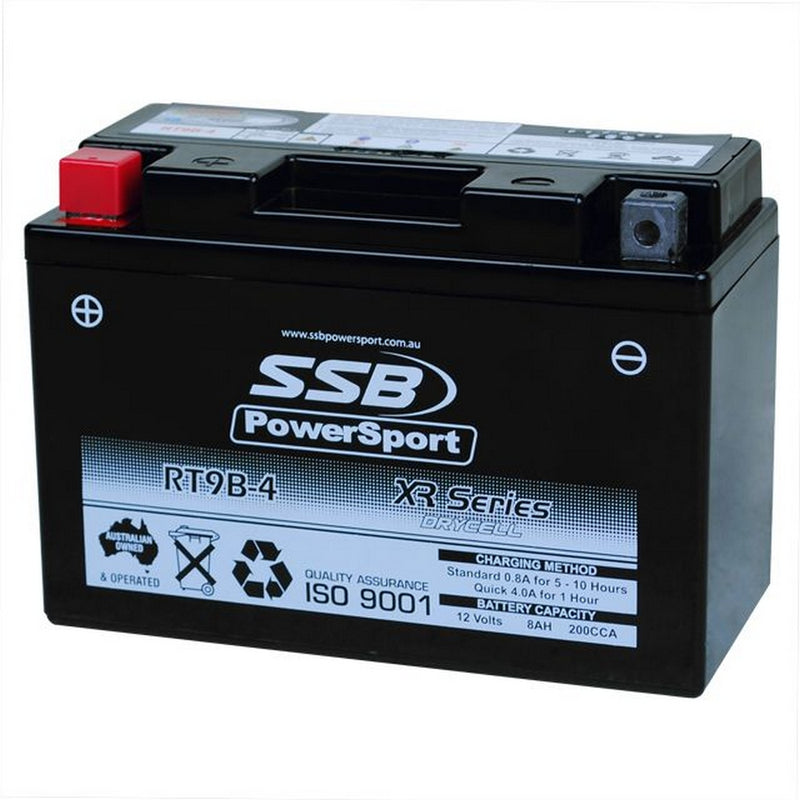 Load image into Gallery viewer, MOTORCYCLE AND POWERSPORTS BATTERY (YT9B-4) AGM 12V 8AH 200CCA BY SSB HIGH PERFORMANCE
